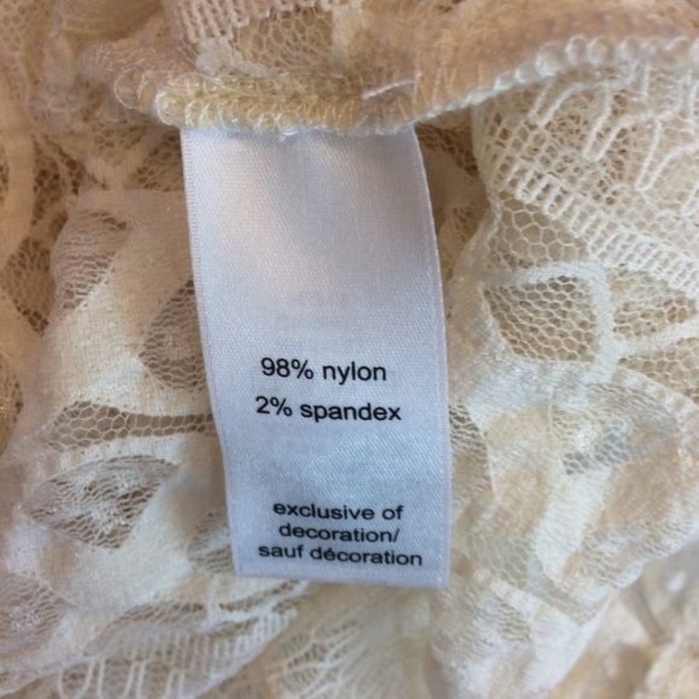 Maurices Womens Cream Lace Overlay Dolman Kimono Sleeve Blouse Size S - Picture 7 of 7